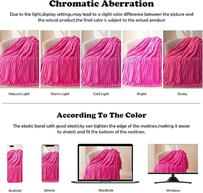 NEWCOSPLAY Fleece Ribbed Cozy Queen Blanket - Image 6