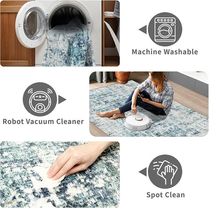 3x20 Long Hallway Runner Rug Non-Slip Washable Rugs Ocean Mist | Super Soft - Image 4