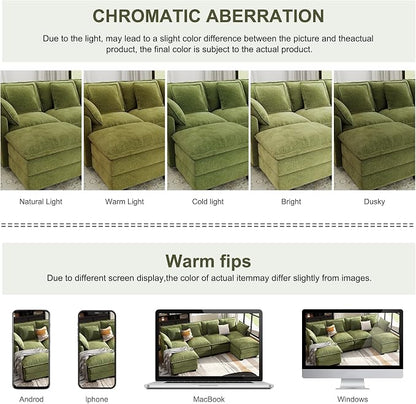 107" Cloud Couch Sectional, U Shaped Modular Sectional Sofa, 4-Seat Deep Seat - Image 6