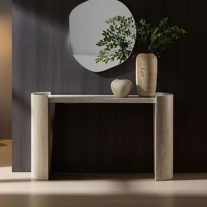 53.15" Faux Marble Pattern Entryway Table by HanStrong