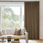 Dutch Cocoa Pleated Linen 100% Blackout Curtains 90 Inches Long by Twodrapes