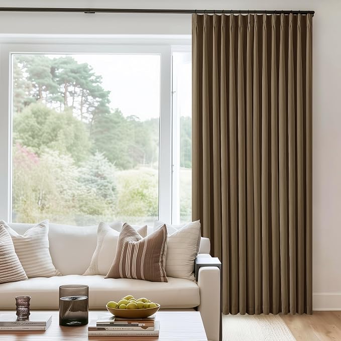 Dutch Cocoa Pinch Pleated 100% Blackout Linen Curtains 84 Inch Length 40x84 | - Image 8