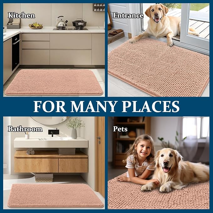 OLANLY Dog Door Mat for Muddy Paws 40x32, Super Absorbent Chenille Mud Mat | - Image 8