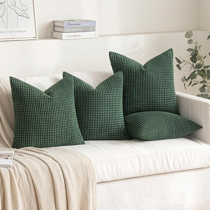 MIULEE Boho Farmhouse Throw Pillow Covers 18x18 Inch Set of 4 Soft Neutral - Image 8