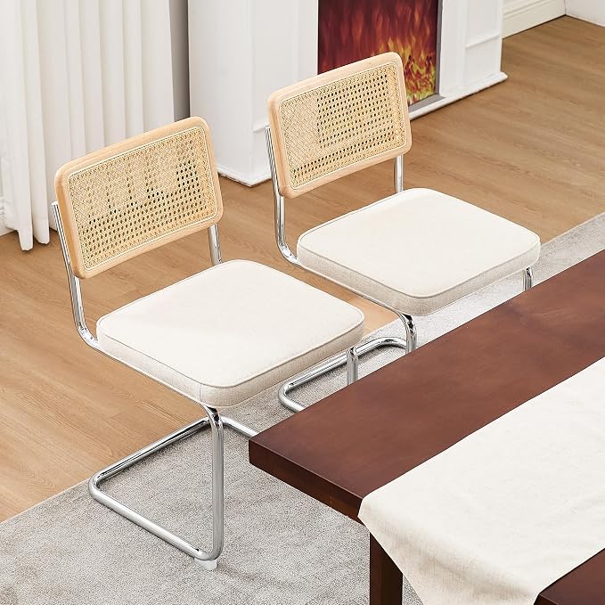 Zesthouse Natural Rattan Dining Chairs Set of 2, Mid Century Modern Dining - Image 9