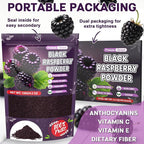Freeze Dried Balck Raspberry Powder - 100% Black Raspberry Extract Fruit Powder for Smoothies, Made from Whole Raspberries No Additive Natural Food Coloring for Baking, Cake Decoration - 4oz