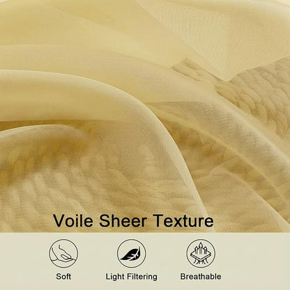Sheer Curtains 84 Inches Long 2 Panels Set - Image 3