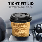 240 Pack Disposable Coffee Cup lids, 3.54'' Leak-Proof Disposable Plastic Cup Lids for 10, 12, 16, 20oz Paper Cups, Hot/Cold Drinking Cup Lids, Black