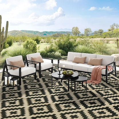 SAND MINE Reversible Mats, Plastic Straw Rug, Modern Area Rug, Large Floor Mat - Image 6