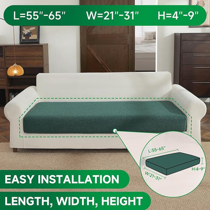 OHSIO Couch Cushion Covers for Sectional Sofa, Stretch Soft Sofa Slipcovers - Image 2