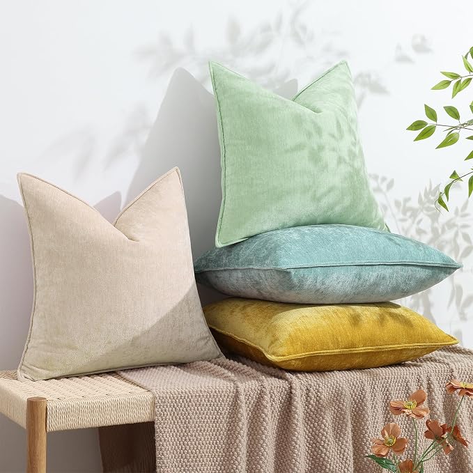 decorUhome Summer Couch Euro Sham Throw Pillow Covers 22x22 Set of 2, - Image 5
