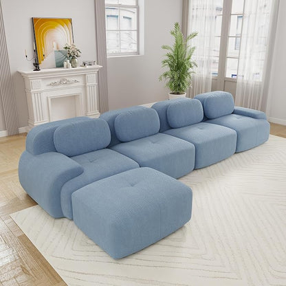 Boneless Sectional Couch, No Assembly Required, 152.7” L Shaped Modular Cloud by ModonChicSofasCouches
