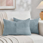 Fancy Homi Set of 2, Light Blue Patchwork Corduroy Decorative Soft Striped by Fancy+Homi