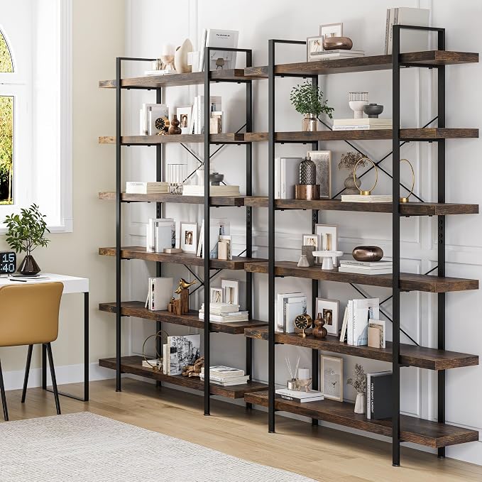 OtterOasis Heavy Duty 6-Tier Industrial Bookcase, 120lbs Shelf Capacity - Image 9