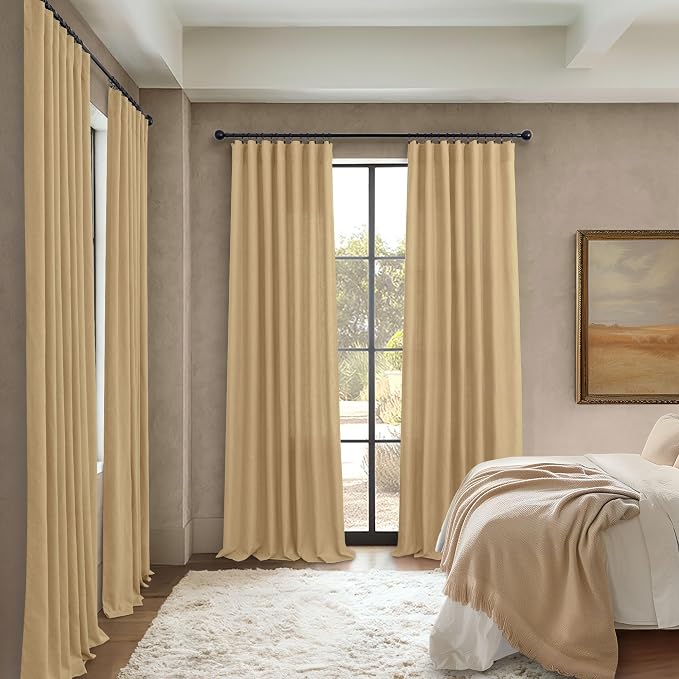 Tan Brown Linen Curtains 108 Inches Long - Image 6