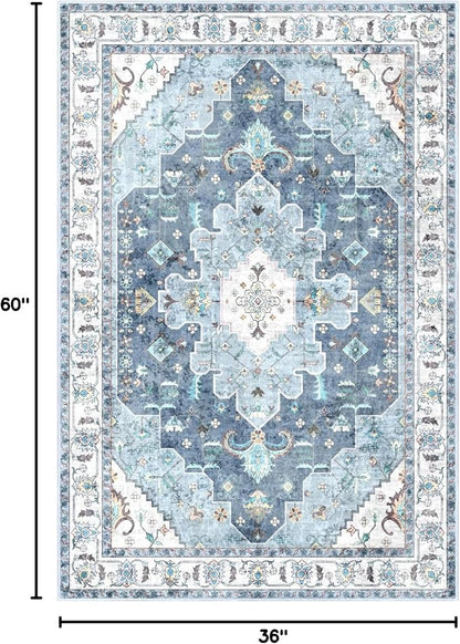 SERISSA 3x5 Washable Non Slip Boho Area Rug - Image 2