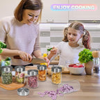Glass Spice Jar Coffee Sugar Container Airtight Glass Jar Food Storage Canisters Bottle for Kitchen Seasoning Tea Herb Overnight Oats Bar Parfait Snacks (6 * 200ml(6.76oz))