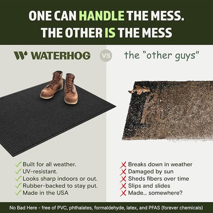 WaterHog Squares Front Door Mat Indoor Outdoor Entrance, All-Weather Mats | - Image 5