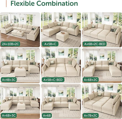 HONBAY Modular Sectional Sofa Sleeper Couch - Image 4