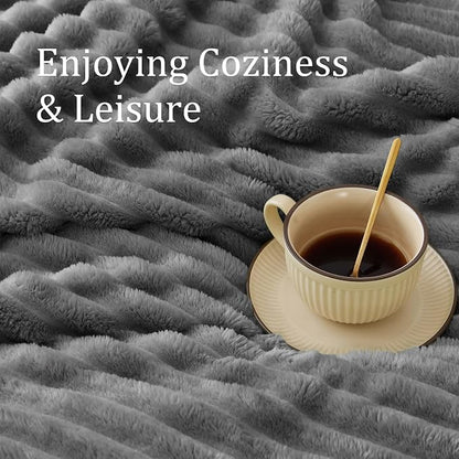 BEDELITE Ribbed Fleece Throw Blanket - Image 6