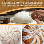 Bread Lame Sourdough Scoring Tool,Wooden Lame Bread Scoring Tool with 5 Razor Blades and Leather Storage Cover,UFO Bread Lame Dough Scoring Tool for Bread Baking