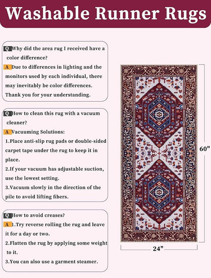 SERISSA 2x5 Washable Non Slip Boho Runner Rug - Image 6