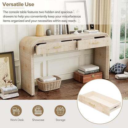 59'' Retro Console Table Farmhouse Sofa Table Entryway Table - Image 8