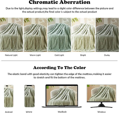 NEWCOSPLAY Fleece Ribbed Cozy King Blanket - Image 6