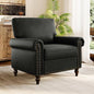 Nailhead Trim Accent Chair, Faux Leahter Mid Century Modern Living Room Arm by ErdoruLiving