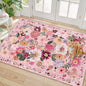 Pink Floral Rug for Entryway 2x3 Area Rug for Bedroom Kitchen | Ultra-Thin; by WelcometoBabovid