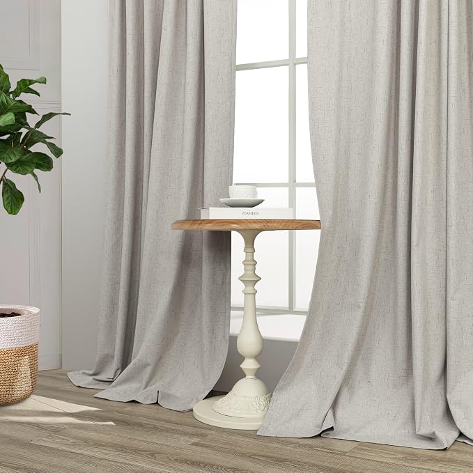 Linen Blackout Curtains 84 Inch Length 2 Panels Set - Image 7