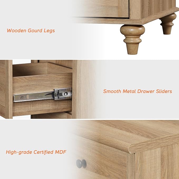 WAMPAT 8 Drawers Dresser for Bedroom, Farmhouse Dresser Chest of Drawers - Image 7