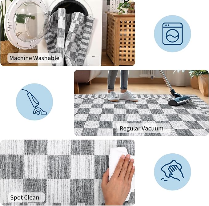 GarveeHome Checkered Rug 4x6 Area Rugs - Image 8