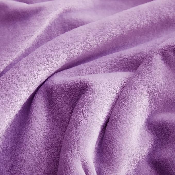 KMUSET Fleece Blanket Throw Size Lilac Lightweight Super Soft Cozy Luxury Bed - Image 5