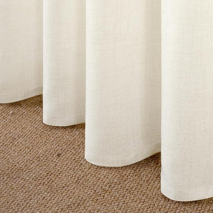 YoungsTex Ivory Linen Semi Sheer Curtains 84 Inch Length - Image 6