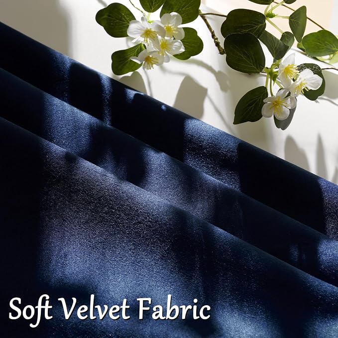 GIGIZAZA Navy Velvet Pillow Covers 20x20 Decorative Pillows Pack of 2 | Blue - Image 5