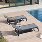PURPLE LEAF Outdoor Chaise Lounge Set of 4 Aluminum Patio Lounge Chair by PURPLELEAF