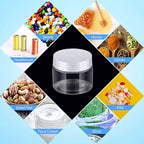 Patelai 4 Pieces Round Wide-mouth Leak Proof Plastic Container Jars with Lids for Travel Storage Makeup Beauty Products Face Creams Oils Salves Ointments DIY Making(2 Ounce,White)