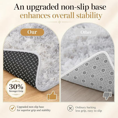 PLHXFR 5x7 Area Rugs Living Room: Fluffy Bedroom Shag Rug Light Grey | Upgrade - Image 6