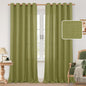 60 Inch Wide Linen Curtains for Living Room 2 Panels, Moss Green | Light by LAMIT