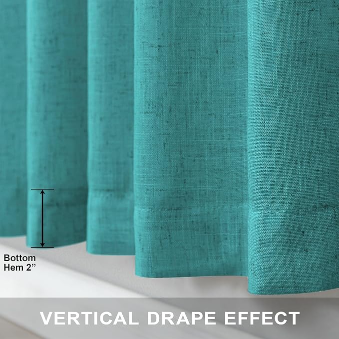 Pitalk Light Filtering Teal Sheer Curtains 108 Inches Long 2 Panels Set - Image 7