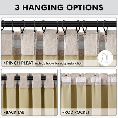 MIULEE 100% Blackout Linen Curtains - Image 5