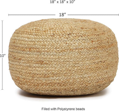 · REDEARTH · Jute Circular Low Pouf Ottoman - Image 3