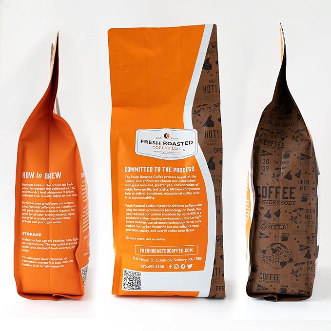 Fresh Roasted Coffee, Organic Peru | Mold & Myco 3rd Party Tested, USDA Organic, Kosher | Med Roast 2 lb (32 oz) Whole Bean