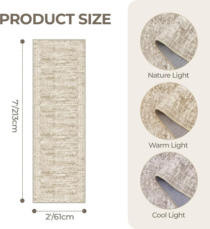 2x7 Runner Rug Non Slip, Washable Hallway Runner Rug, Nursery Room, Soft Runner - Image 2