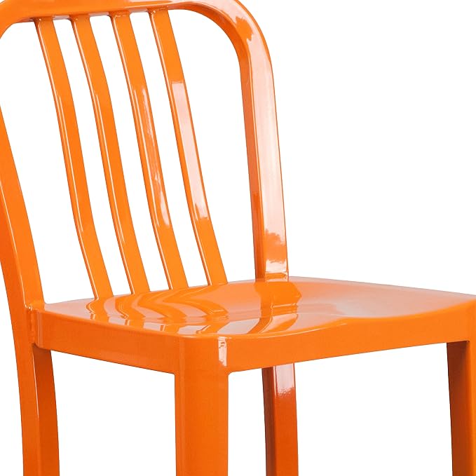 Flash Furniture Gael Commercial Grade 2 Pack 30" High Orange Metal - Image 9