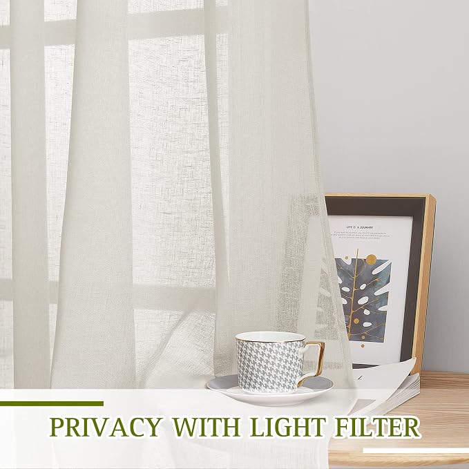 NICETOWN Flax Sheer Linen Curtains - Image 3