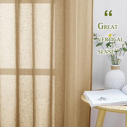 NICETOWN Linen Blend Semi Sheer Curtains - Image 3