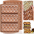 HKNMTT Chocolate Bar Mold Silicone, Large Stuffed Dubai Pistachio Deep Bar Moulds Kit 0.85 Inch Thick Big, Ideal for Homemade Making Candy Bar Bpa Free DIY Diamond Grid 2PCS