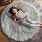 Ashler Faux Fur Rug, Fluffy Shaggy Area Rug Ultra Soft 3 x 3 Feet Round Fur by AshlerHomeDeco
